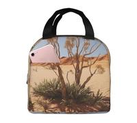 Desert Plant Sac à déjeuner isotherme portable avec doublure en feuille d'aluminium, grand refroidisseur thermique en tissu Oxford