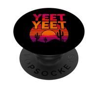 Désert rétro au Coucher du Soleil à la Fois Amusant PopSockets PopGrip Adhésif
