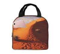 Desert Sac à déjeuner isotherme portable avec doublure en feuille d'aluminium, grand refroidisseur thermique en tissu Oxford
