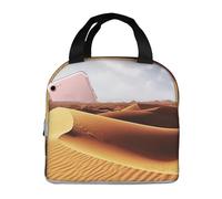Desert Sac à déjeuner isotherme portable avec doublure en feuille d'aluminium, grand refroidisseur thermique en tissu Oxford