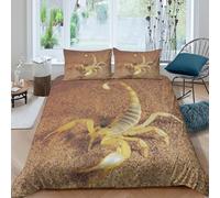 Désert scorpion Linge de Lit Hypoallergique 3 pièces Imprimé en 3D Confortable Natural wildlife Ensemble De Literie avec 2 Taies d'oreiller Super Douce for Chambre de garçons Super king（260x220cm）