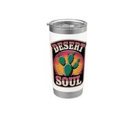 Desert Soul Retro Cactus Sunset Southwest Desert Gobelet isotherme en acier inoxydable double paroi