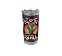 Desert Soul Retro Cactus Sunset Southwest Desert Gobelet isotherme en acier inoxydable double paroi