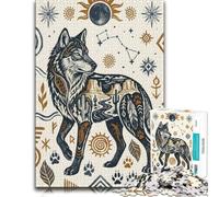 Desert Spirit Wolf Illustration Puzzle en Bois | Un loisir d'intérieur concentré: une méthode de montage claire en intérieur.