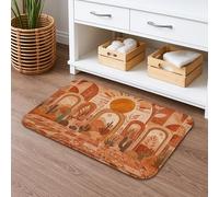 Desert Sunrise Tapis de bain à séchage rapide, motif cactus bohème, absorbant, antidérapant, décoration d'automne en flanelle lavable pour salle de bain 50,8 x 81,3 cm