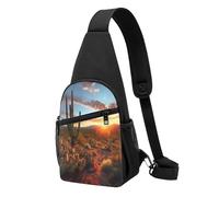 Desert Sunset - Sac à bandoulière décontracté imprimé avec sangle réglable, design anti-plis pour voyage, extérieur et usage quotidien