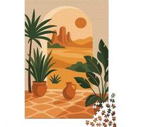 Desert View Through Archway with Plants Idée Noël Puzzle en Bois | Pour une activité calme pendant l'hiver : ce puzzle 1000 pièces adulte associe idée cadeau et passion du puzzle.