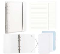 DesertBoy Classeur A5, 1 Pièce Classeur A5 6 Anneaux avec 90 feuilles Recharge Papier, 2 Pièces Pochette Zippée et 4 Pièces Feuillets Intercalaires, Organiseur pour Notes Scolaires, Carnets de Voyage