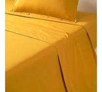 Desforges - Drap Plat 240 x 300 cm en Percale de Coton Orange uni 80 Fils/cm², Alcove