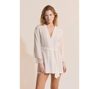 Déshabillé avec détails en dentelle - Poudree - M - Ecru - Femme - Etam