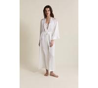 Déshabillé long satiné avec ceinture - Mascarade - XS - Blanc - Femme - Etam