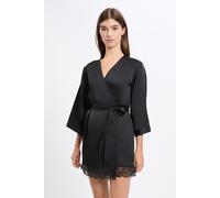 Déshabillé satiné détails dentelle - Desire - M - Noir - Femme - Etam