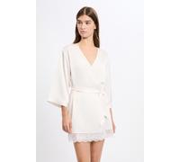 Déshabillé satiné détails dentelle - Desire - S - Ecru - Femme - Etam