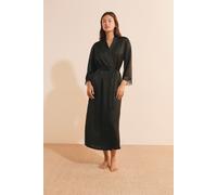 Deshabillé satiné détails en dentelle - Desir - XL - Noir - Femme - Etam