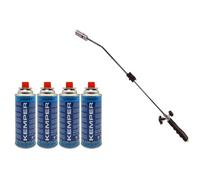 Desherbeur thermique piezo Chalumeau gaz + 4 Recharges gaz KEMPER