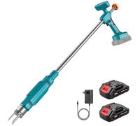 Désherbeur à batterie, Désherbeur Électrique avec Batteries 2x 3.0Ah, Tête en Acier à 3 Griffes Pénétrant 6 cm, Ergonomique et Léger, Désherbeur Sans Fil pour Pelouse et Jardin (Batteries doubles)