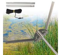 Désherbeur de lac, outil de coupe robuste pour plantes aquatiques avec angles de coupe réglables, corde de lancement de 10 m, râteau de mauvaises herbes pour queue de chat, roseau, lys, chara outil de