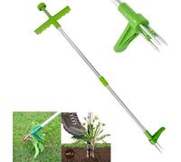 Désherbeur Debout Garden Stand-Up à Long Manche Telescopique Uproot Remover Tueur De Racines De Pelouse De Jardin Outil De Suppression De DéSherbeuses Manuel Accessoire De Jardin
