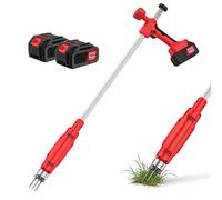 Désherbeur électrique, 1300 mAh, Outil Manuel à Long Manche avec Tête en Acier à 3 Griffes, pour Une élimination Efficace des Racines. Outil De Désherbage Vertical Idéal pour La Pelouse Et 2Batteries