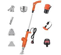 Désherbeur électrique 3 en 1, désherbeur thermique et pistolet à air chaud 2000 W, température maximale de 1202 °F, 5 buses for gazon, allumage for barbecue, déglaçage(Orange color)