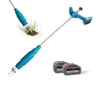 Désherbeur électrique, 3000 mAh, à Long Manche, avec Tête en Acier à 3 Griffes, pour Une élimination Efficace des Racines. Outil De Désherbage Vertical Idéal pour Pelouse, Cour Et Jardin 2Batteries