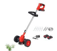 Désherbeur électrique 850 W avec Roues - Outil de Jardinage Portable pour pelouses, terrasses et allées - Réglable et Rotatif pour Un Nettoyage Facile Entre Les Dalles et Les pavés - Manche Long(E)
