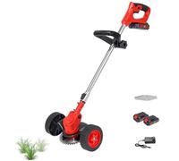 Désherbeur électrique 850 W avec Roues - Outil de Jardinage Portable pour pelouses, terrasses et allées - Réglable et Rotatif pour Un Nettoyage Facile Entre Les Dalles et Les pavés - Manche Long(A)