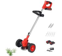 Désherbeur électrique 850 W avec Roues - Outil de Jardinage Portable pour pelouses, terrasses et allées - Réglable et Rotatif pour Un Nettoyage Facile Entre Les Dalles et Les pavés - Manche Long(D)