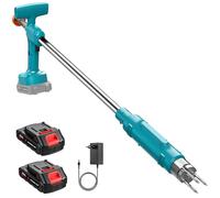 Désherbeur Électrique sans Fil 21 V, Desherbeur Electrique avec 2 x 3.0Ah Batterie, Profondeur de Travail 6CM, Vitesse 650 RPM, Nouveau Désherbeur à Batterie pour Mauvaises Herbes (Avec 2 Piles)