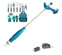 Désherbeur électrique sans Fil, avec 2 Batteries de 3 Ah et Charge Rapide, désherbeur à Long Manche et boîte à Outils, for Jardin, pelouse et Cour.(Battery*1)