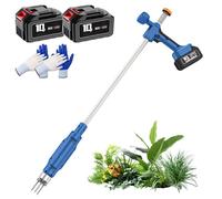 Désherbeur électrique sans fil, avec 2 batteries et gants, extracteur de racines en acier à 3 griffes, outil de jardinage à long manche pour pelouse, cour, jardin