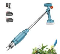 Désherbeur électrique sans fil, désherbeur debout avec arrache-racines à 3 griffes, long manche, comprend deux batteries de 3000 mAh, largeur de travail de 30 cm pour pelouse et jardin
