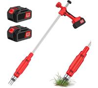 Désherbeur électrique sur Pied, sans Fil 21 V, avec Griffes triangulaires en Acier et Verrouillage de sécurité, pelouse et Jardin.