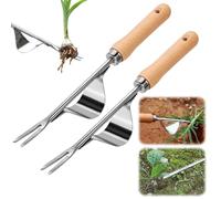 Desherbeur Manuel, 2025 Arrache Mauvaise Herbe, Arrache Pissenlit Outils Jardinage, Root Slayer en Acier Inoxydable (2PCS)
