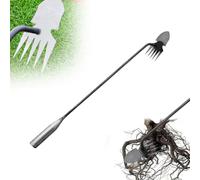 Desherbeur Manuel Acier Inoxydable Arrache Mauvaise Herbe Râteau de Désherbage Outils Jardinage Binette Outil D'arrache-Mauvaises Herbes avec Long Manche Convient aux Pelouses et Aux Jardins (40cm)