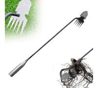 Desherbeur Manuel Acier Inoxydable Arrache Mauvaise Herbe Râteau de Désherbage Outils Jardinage Binette Outil D'arrache-Mauvaises Herbes Avec Long Manche Convient aux Pelouses et Aux Jardins (50cm)