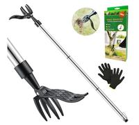 Désherbeur Manuel,Arrache Mauvaises Herbe 100Cm Avec 3 Griffes Inox Et Pédale D'Enlèvement Arrache Pissenlit Outil,anuel Garden Outil de Désherbage Outil de désherbage Manuel pour Jardin Un petit