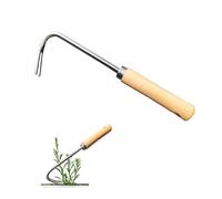 Désherbeur manuel en acier inoxydable avec manche en bois - Pour le jardinage : creuser, transplanter, désherber
