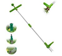 Désherbeur Manuel Ergonomie Extracteur de Mauvaises,Désherbeur mécanique avec 3 Griffes en Acier Inoxydable,Manche en Alliage d'Aluminium Long 100cm,Outil Manuel pour Jardin et pelouse