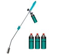 Désherbeur thermique KZ GARDEN Piezo + 4 cartouches Brule herbes Chalumeau gaz pour cartouche gaz butane camping
