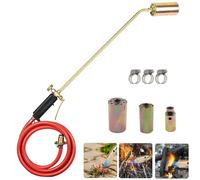 desherbeur thermique, désherbeur thermique gaz avec 3 buses, 3,2 cm, 4 cm et 5 cm + tuyau de 2 m pour le désherbage à la flamme, le toit, la neige glacée