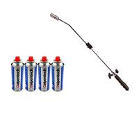 Desherbeur thermique piezo Chalumeau gaz + 4 Recharges Desherbant thermique Brule herbes