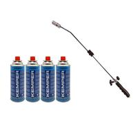 Desherbeur thermique piezo Chalumeau gaz + 4 Recharges gaz KEMPER