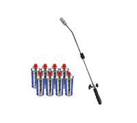 ALPENTECH - Desherbeur thermique piezo Chalumeau gaz + 8 Recharges Desherbant thermique Brule herbes Torche de jardin