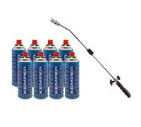 Desherbeur thermique piezo Chalumeau gaz + 8 Recharges gaz KEMPER