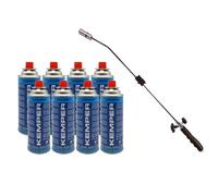 Desherbeur thermique piezo Chalumeau gaz + 8 Recharges gaz KEMPER