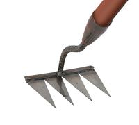 Désherbeur traditionnel - Râteau de jardin - En acier au carbone - Désherbeur à six branches - Durable - Polyvalent - Pour creuser, desserrer et récolter - Idéal pour l'agriculture et le jardin