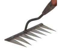 Désherbeur traditionnel - Râteau de jardin - En acier au carbone - Désherbeur à six branches - Durable - Polyvalent - Pour creuser, desserrer et récolter - Idéal pour l'agriculture et le jardin