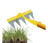Désherbeurs manuels - Dissolvant de nivellement robuste pour l'extérieur avec tête en fer épaissie | Désherbeur manuel en acier au carbone pour ameublir le sol, outil de jardin multi-dents pour pelous