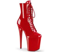 DESHIKE Bottines à Talons Aiguilles à Plateforme de 20Cm, Chaussures à Talon Exotique de 7. 8 Pouces, Bottines de Danse pôle pour Femmes,Rouge,37 EU